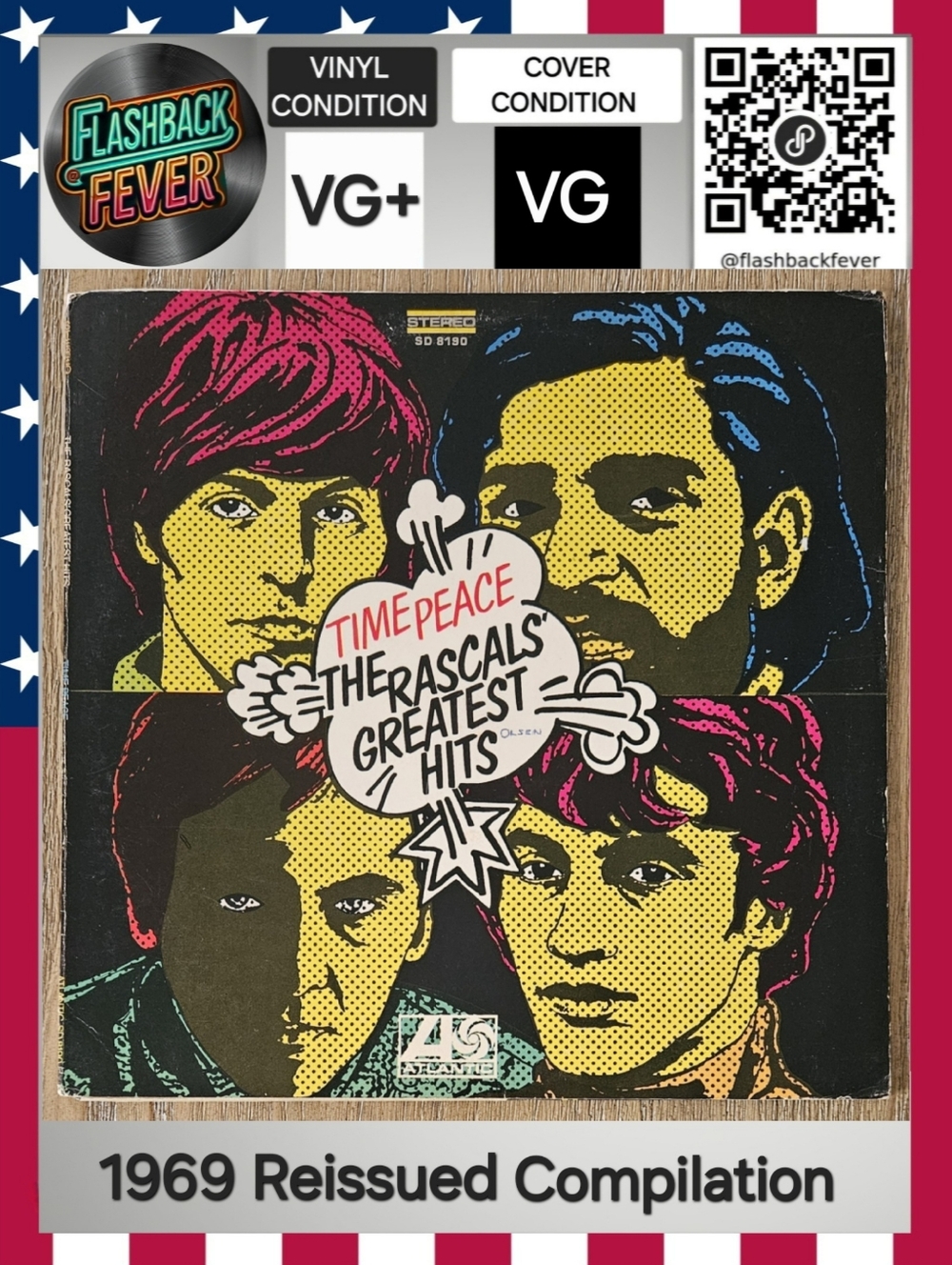THE RASCALS•Time Peace:The Rascals' Greatest Hits•1969 US (#SD 8190)•UNIPAK Pr